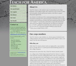 A sample website built with transparent images with "cracks" on top of a concrete texture.